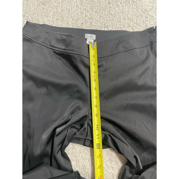 VTG Cache Womens Sz 12 Side Zip Wide Leg Crop Pants Stretch Black Gold Hardware - Picture 5 of 10